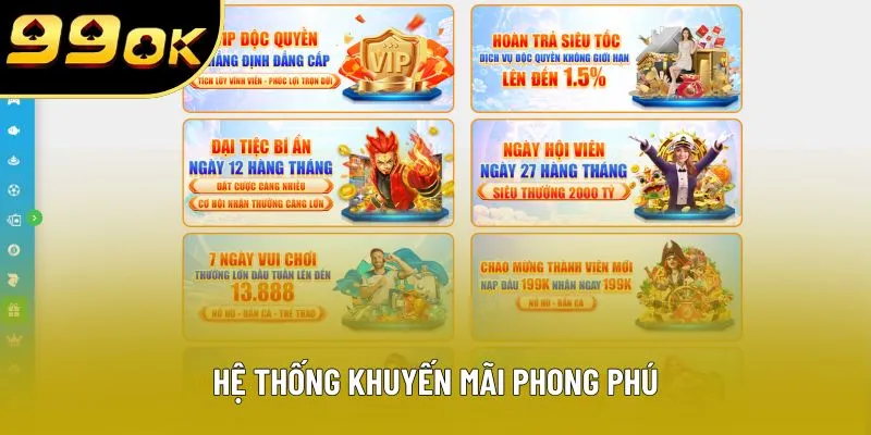Hệ thống khuyến mãi phong phú Hệ thống khuyến mãi phong phú